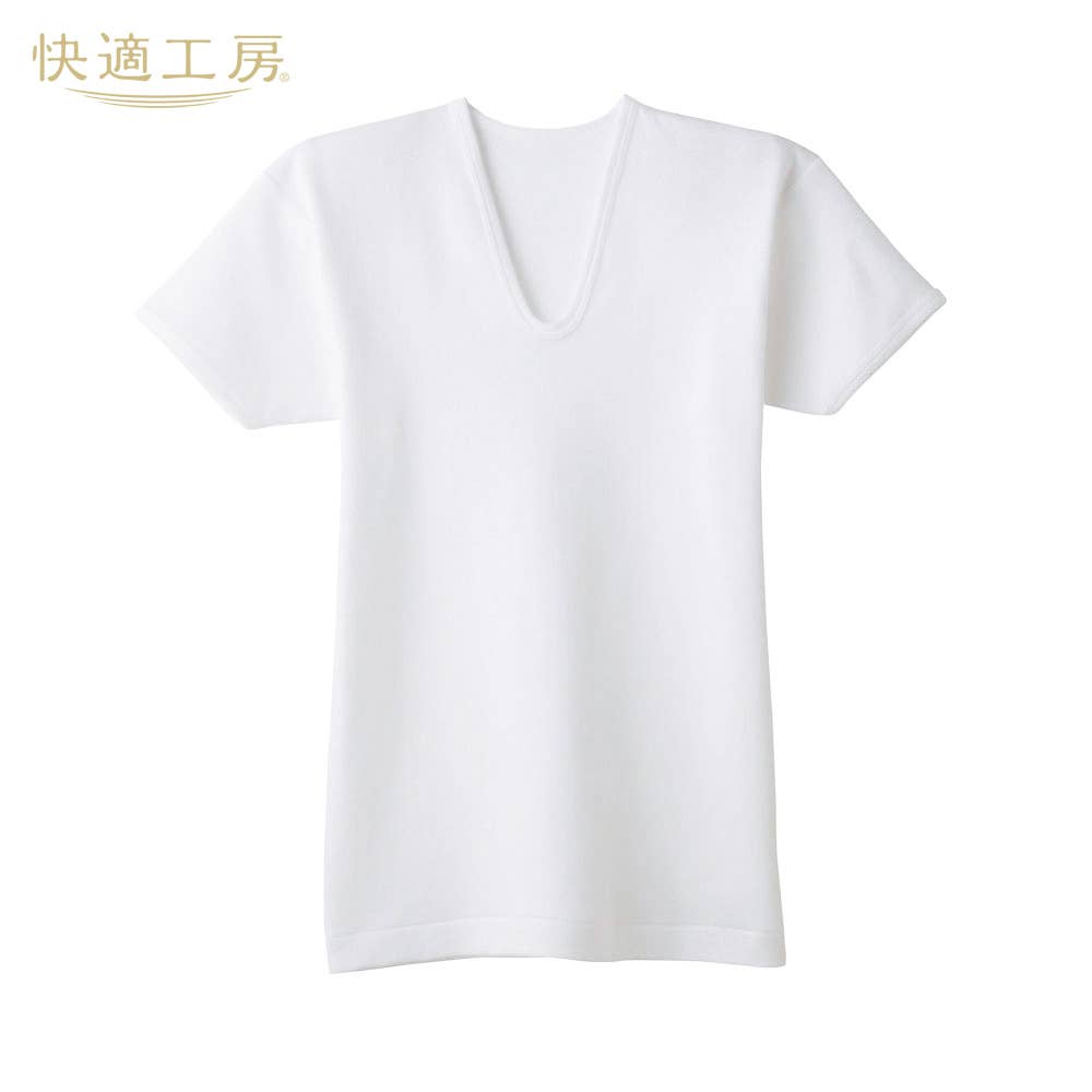 【空気の層で暖める】半袖U首【SALE】